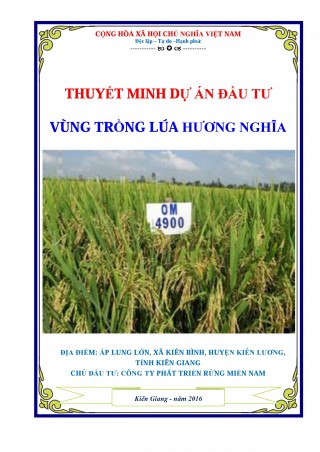Dự án đầu tư Vùng Trồng Lúa Hương Nghĩa